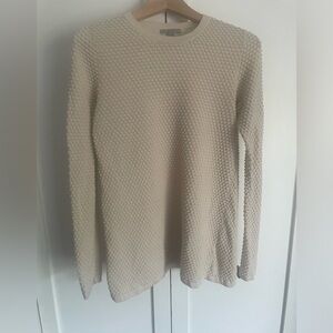 COS long sleeve textured beige top, size x-small